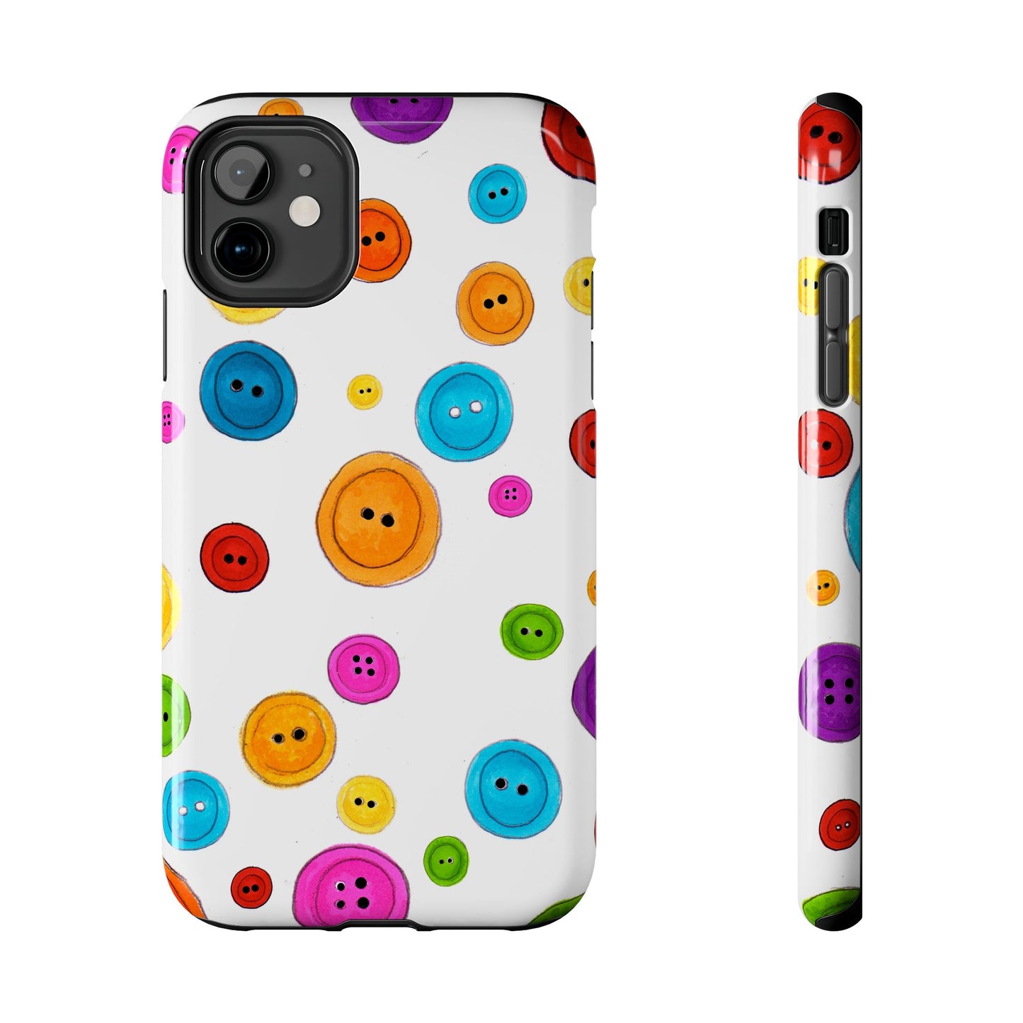 Button Dots White Phone Case