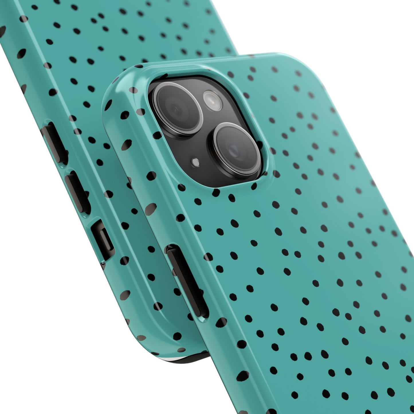 Dinky Dots Turquoise / Black Phone Case