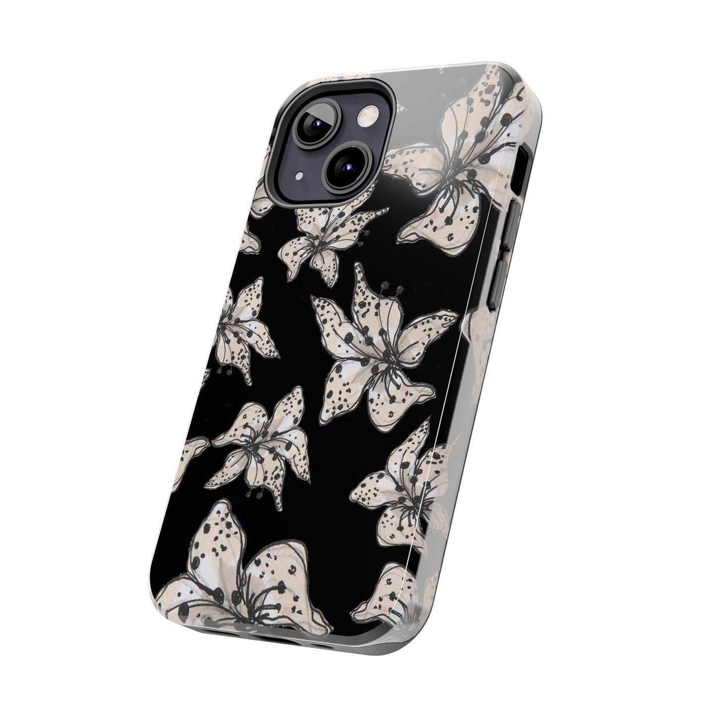 Spotted Lilies Black Phone Case