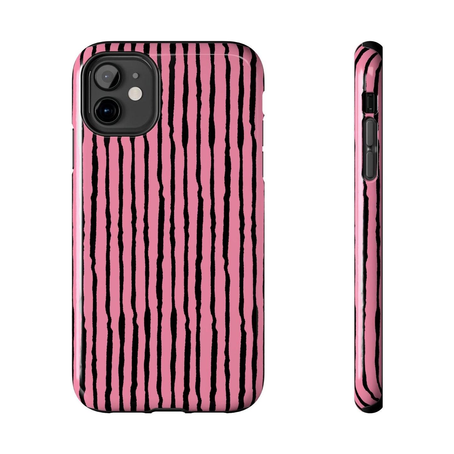 Sorta Stripe Pink / Black Phone Case