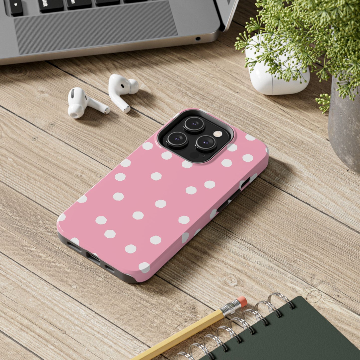 Jumbo Dots Pink / White Phone Case