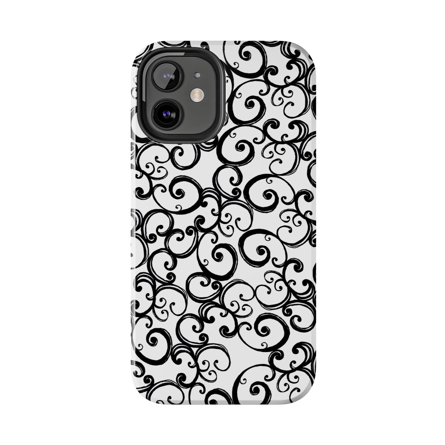 Curls White / Black Phone Case