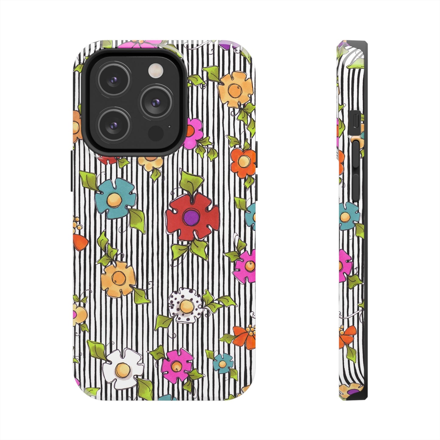 Dog Blooms White / Black Phone Case