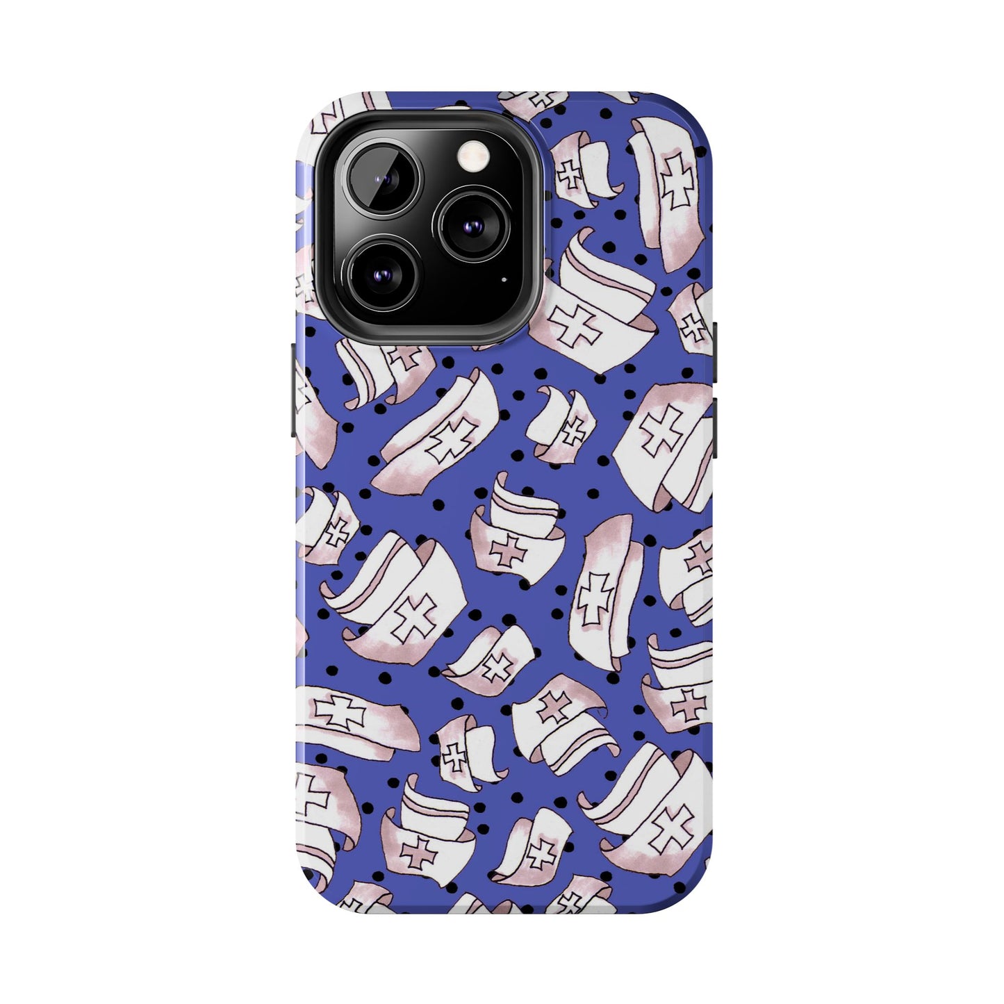 Med Hats Blue / Black Phone Case