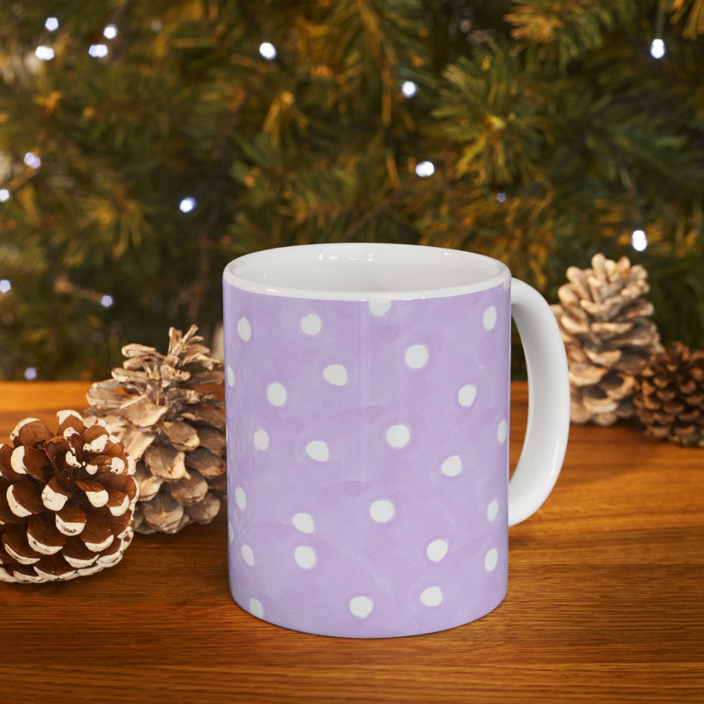 Space Dots Lilac / White Cup