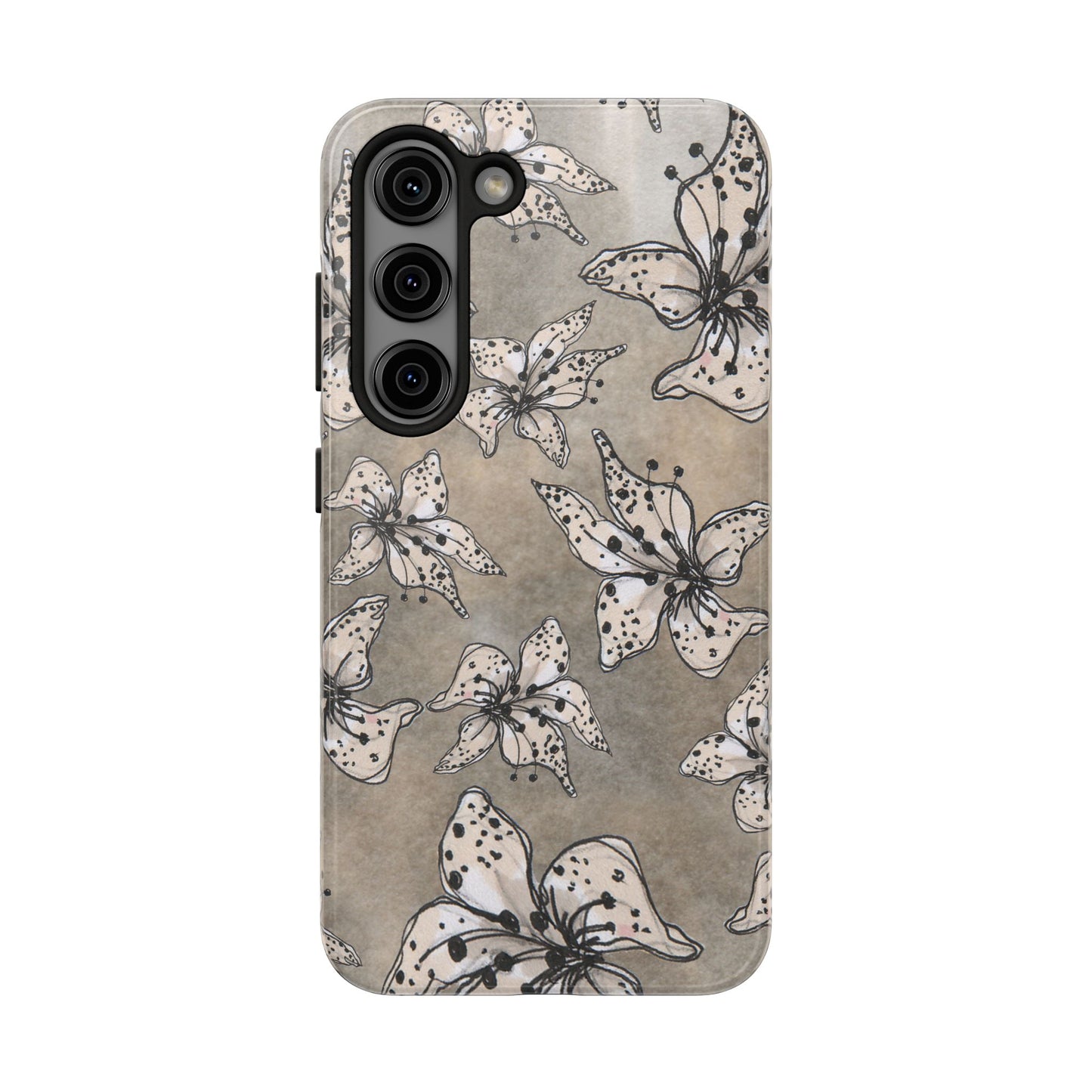 Spotted Lilies Gray Phone Case