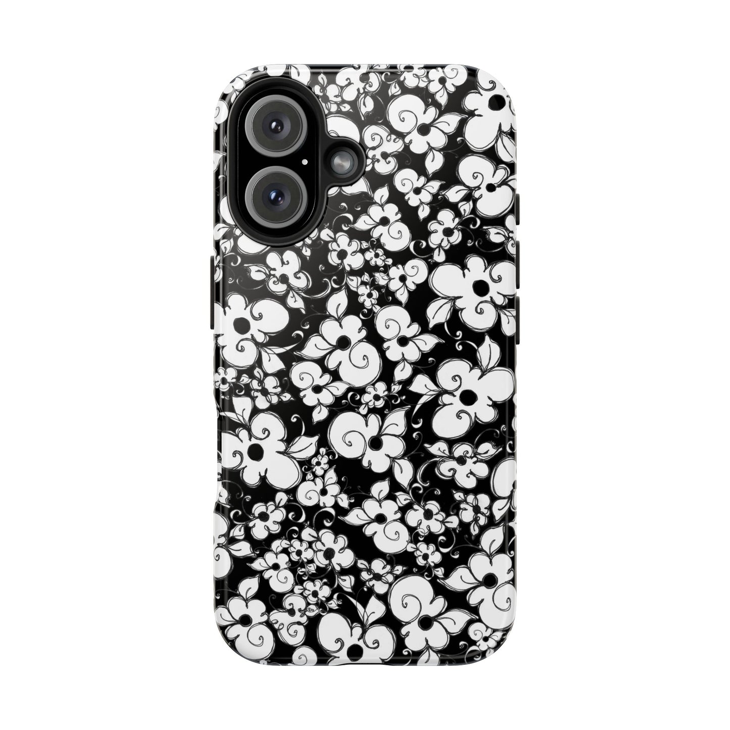 Dog Daisies Black Phone Case