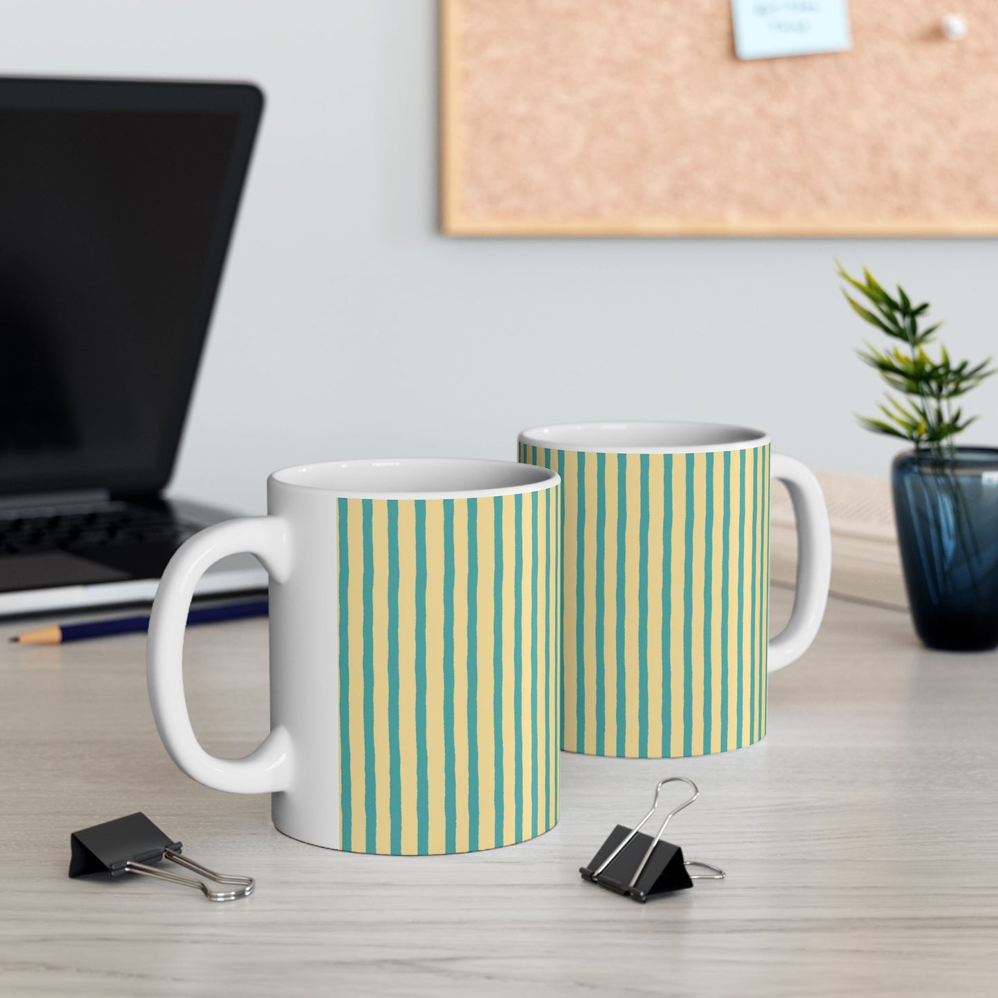 Stripe Yellow / Turquoise Cup