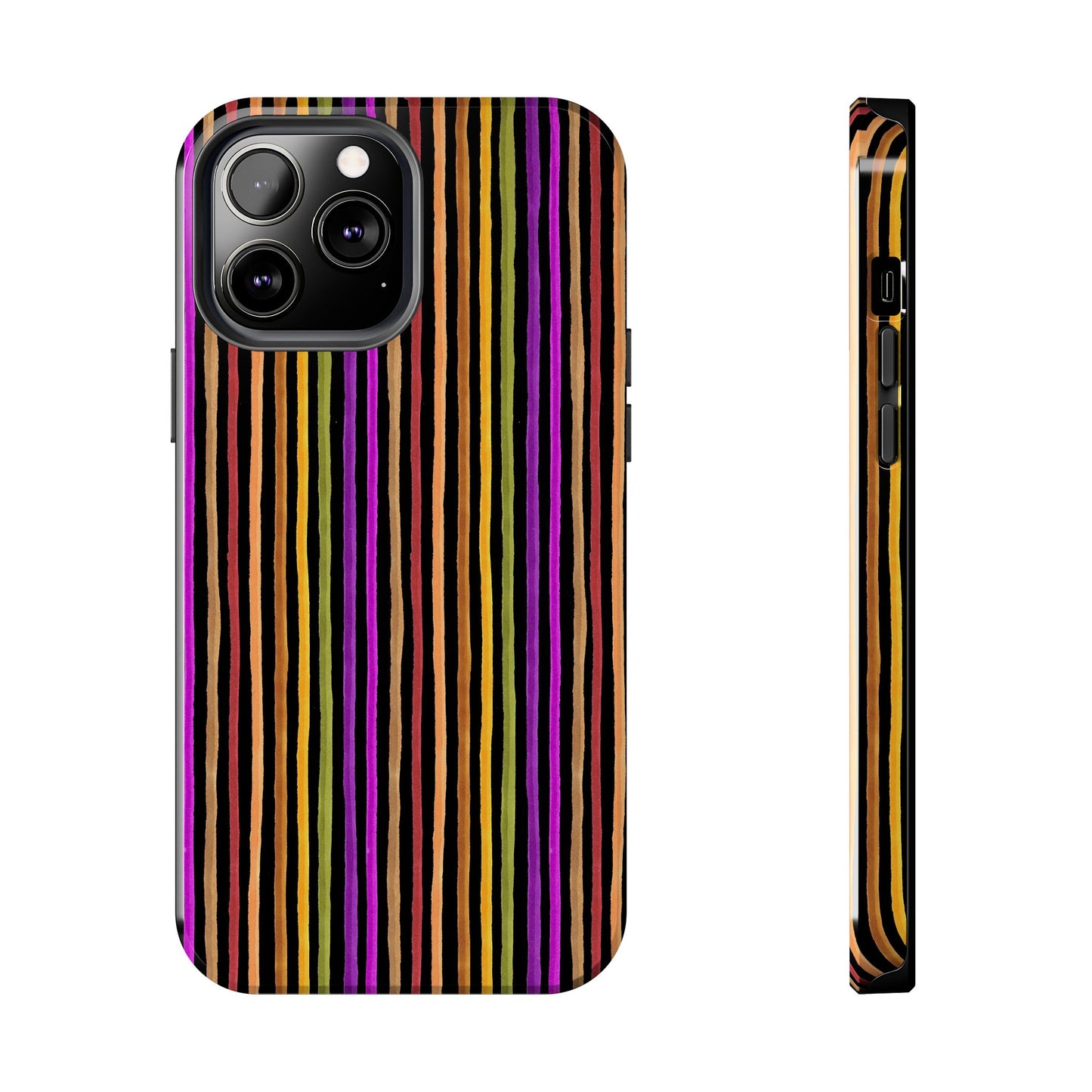 Spice Stripe Black Phone Case