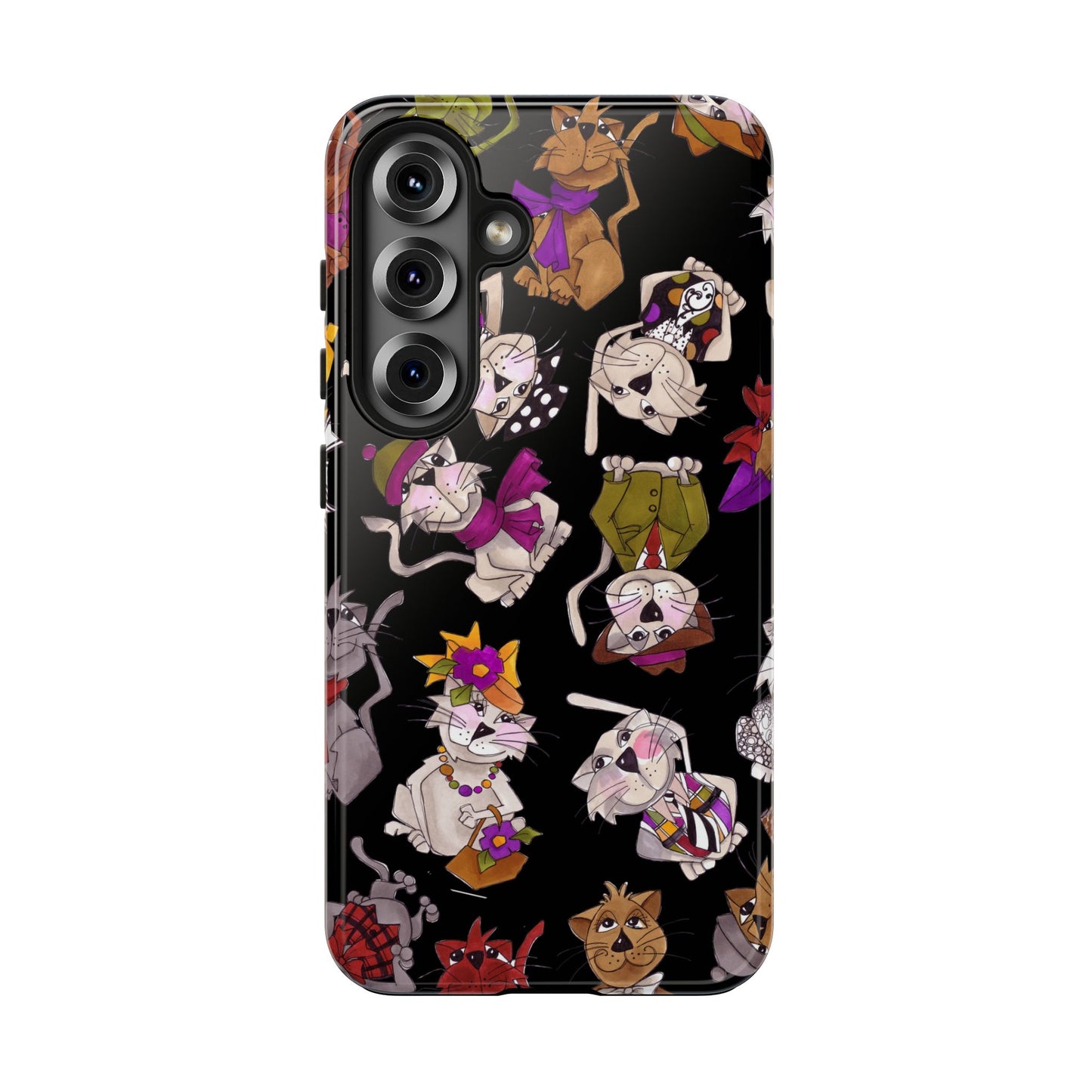 Spice Cats Tossed Black Phone Case