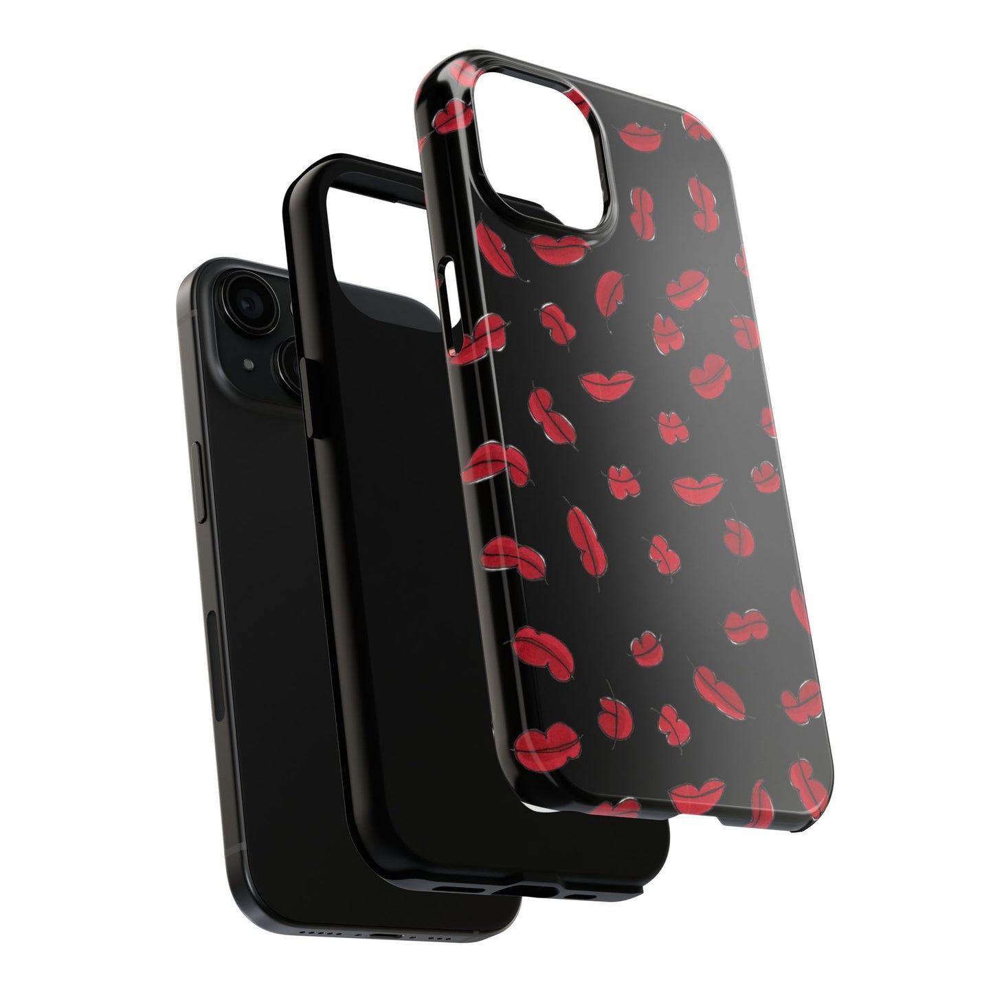 Lotsa Lips Black Phone Case