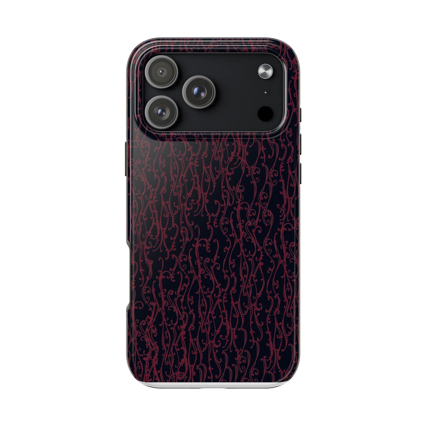 Swan Scroll Black / Red Phone Case