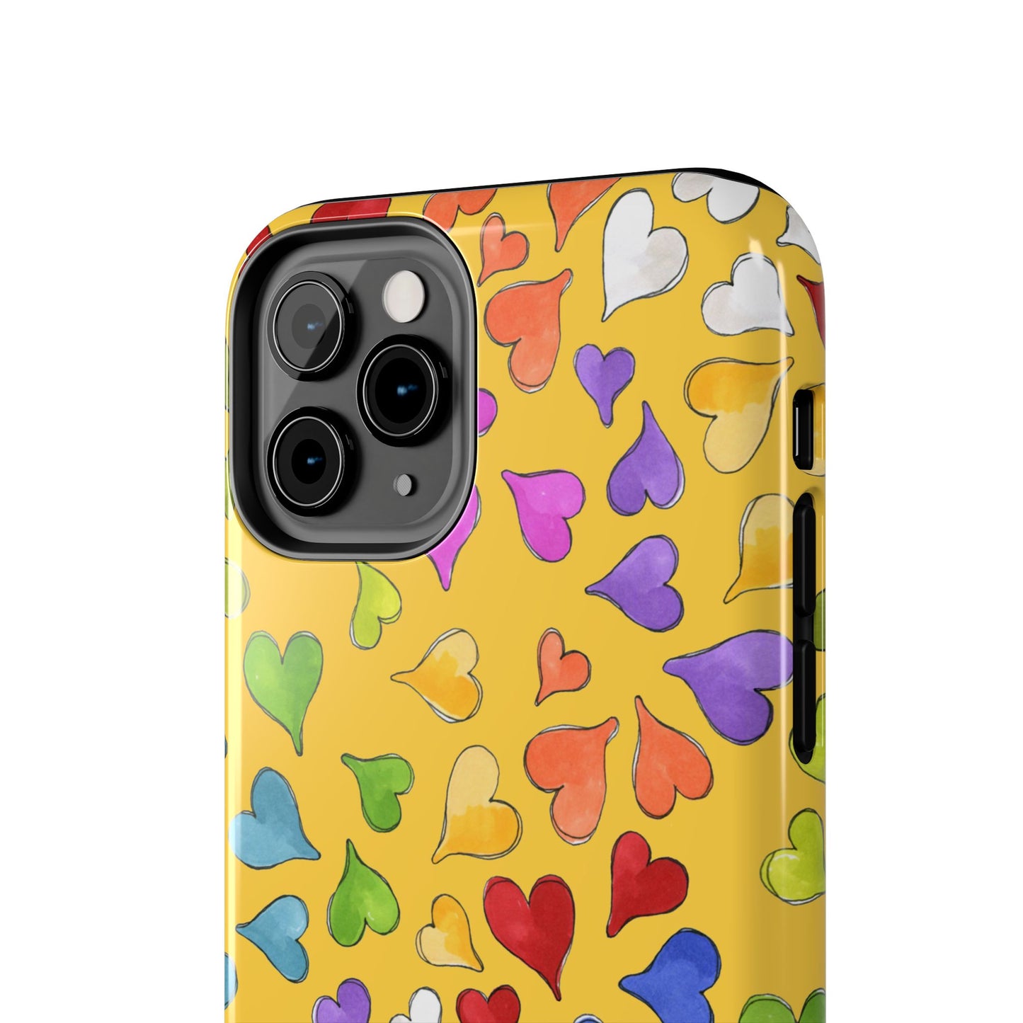 Happy Hearts Yellow Phone Case