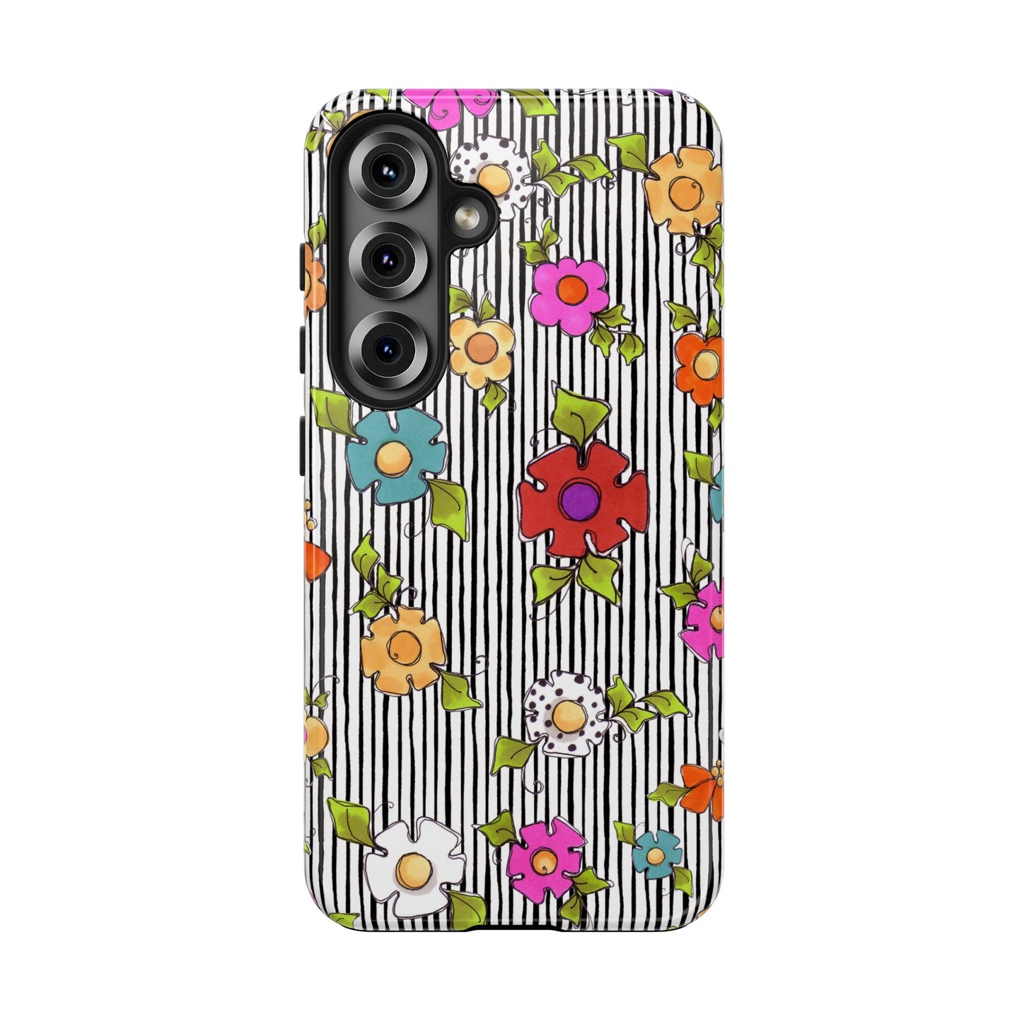 Dog Blooms White / Black Phone Case