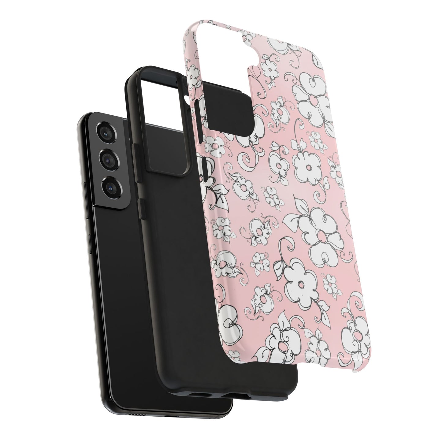 Lady Flowers Pink Sky Phone Case