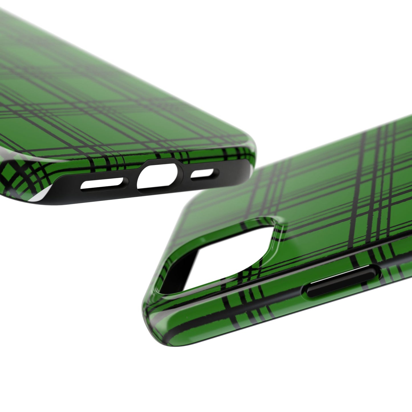 Glad Plaid Green / Black Phone Case