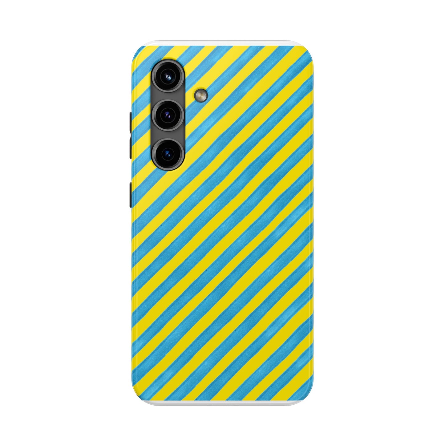 Bias Stripe Turquoise / Yellow Phone Case