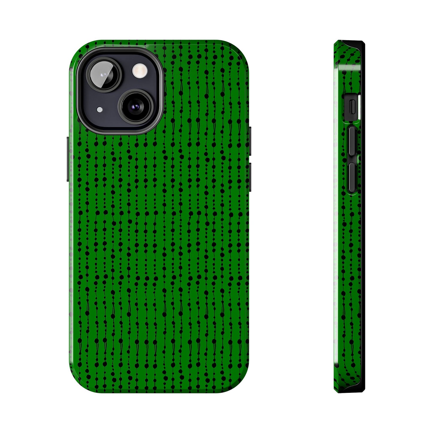 Beaded Curtain Green / Black Phone Case