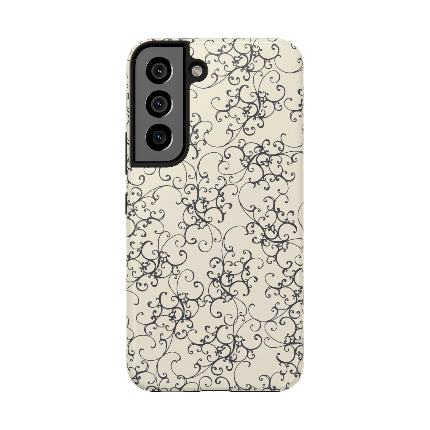 Elegant Scroll Ivory / Black Phone Case