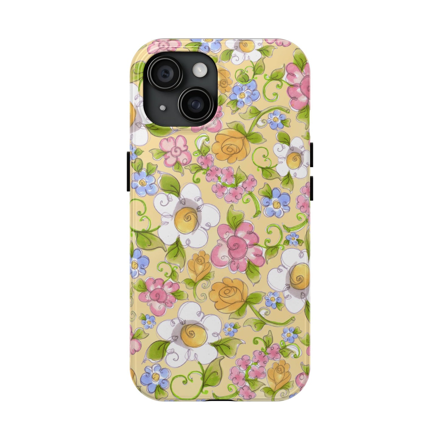 Flower Frolic Yellow Phone Case