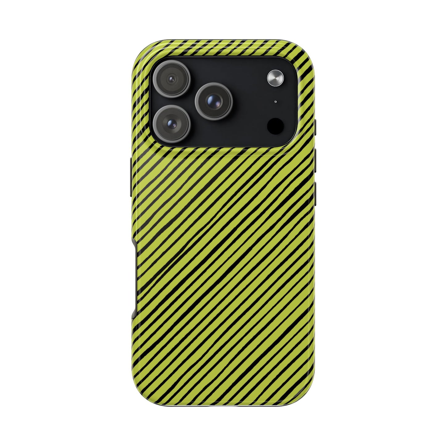 Quirky Bias Stripe Green / Black Phone Case