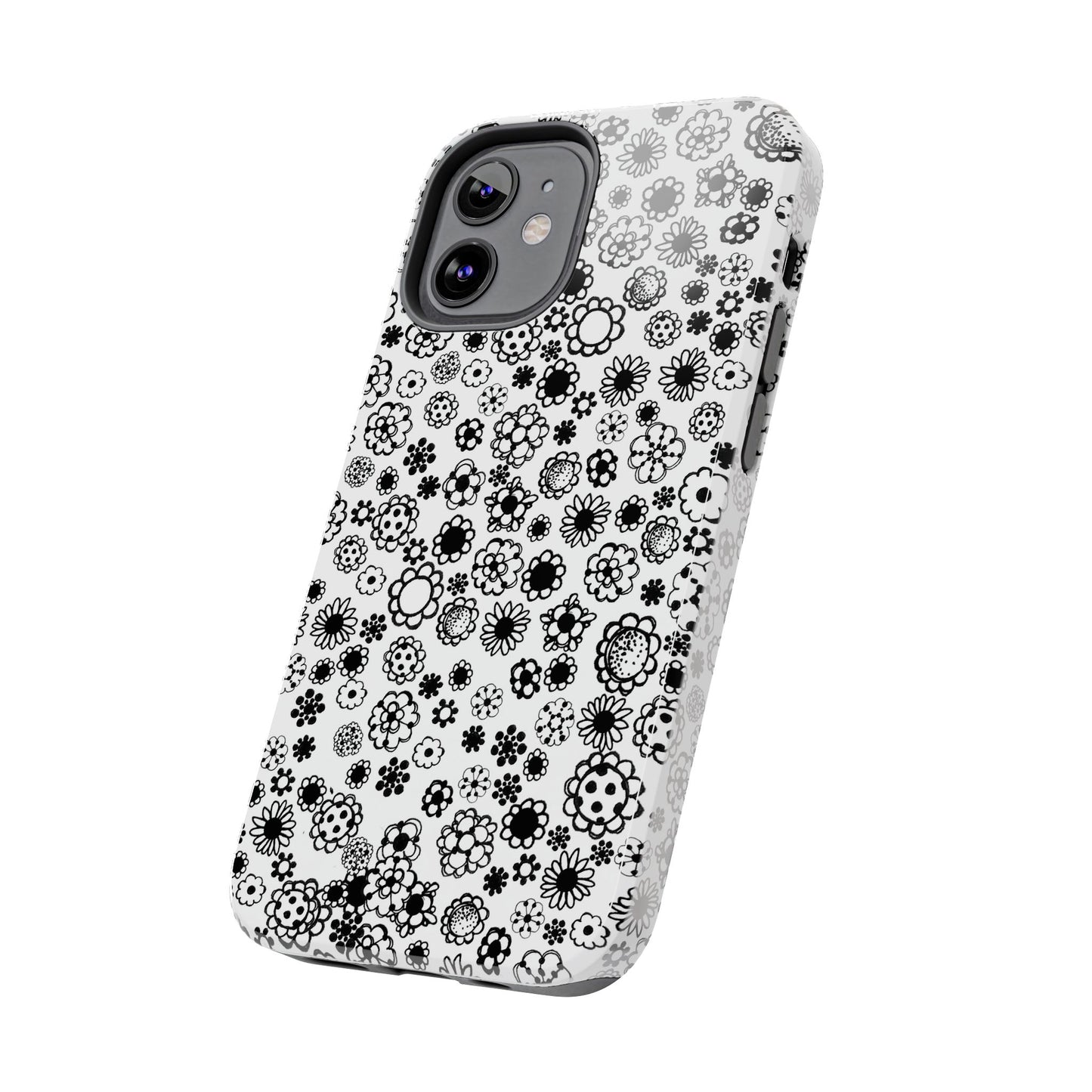 Posie Dots White / Black Phone Case