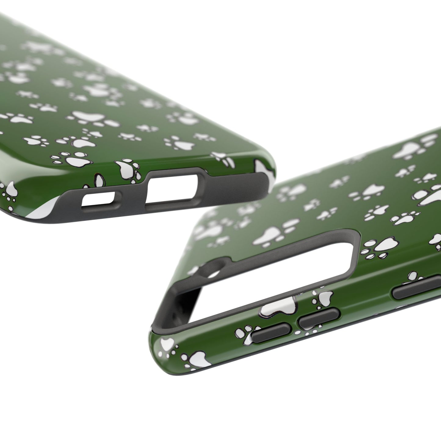 Paw Flakes Green Phone Case
