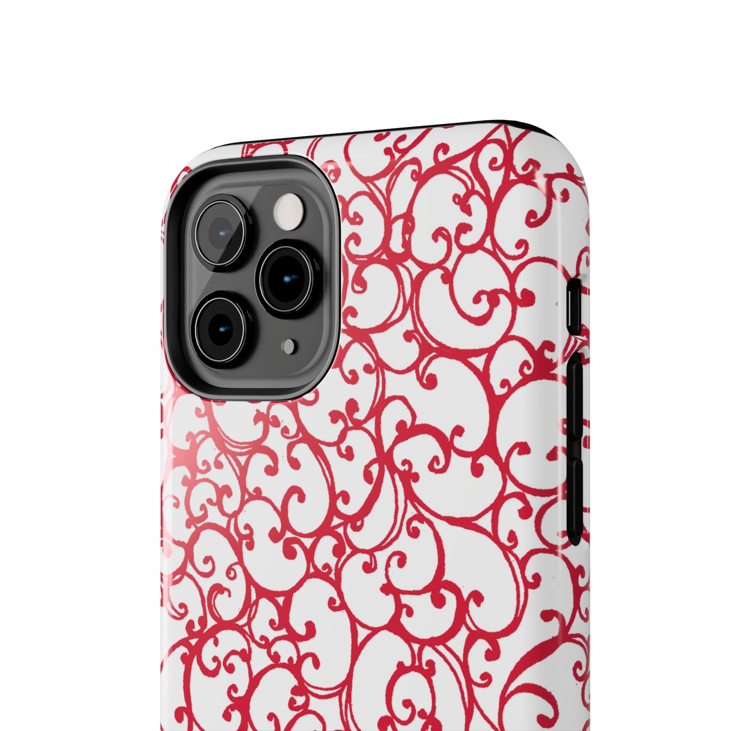 Scrollie White / Red Phone Case