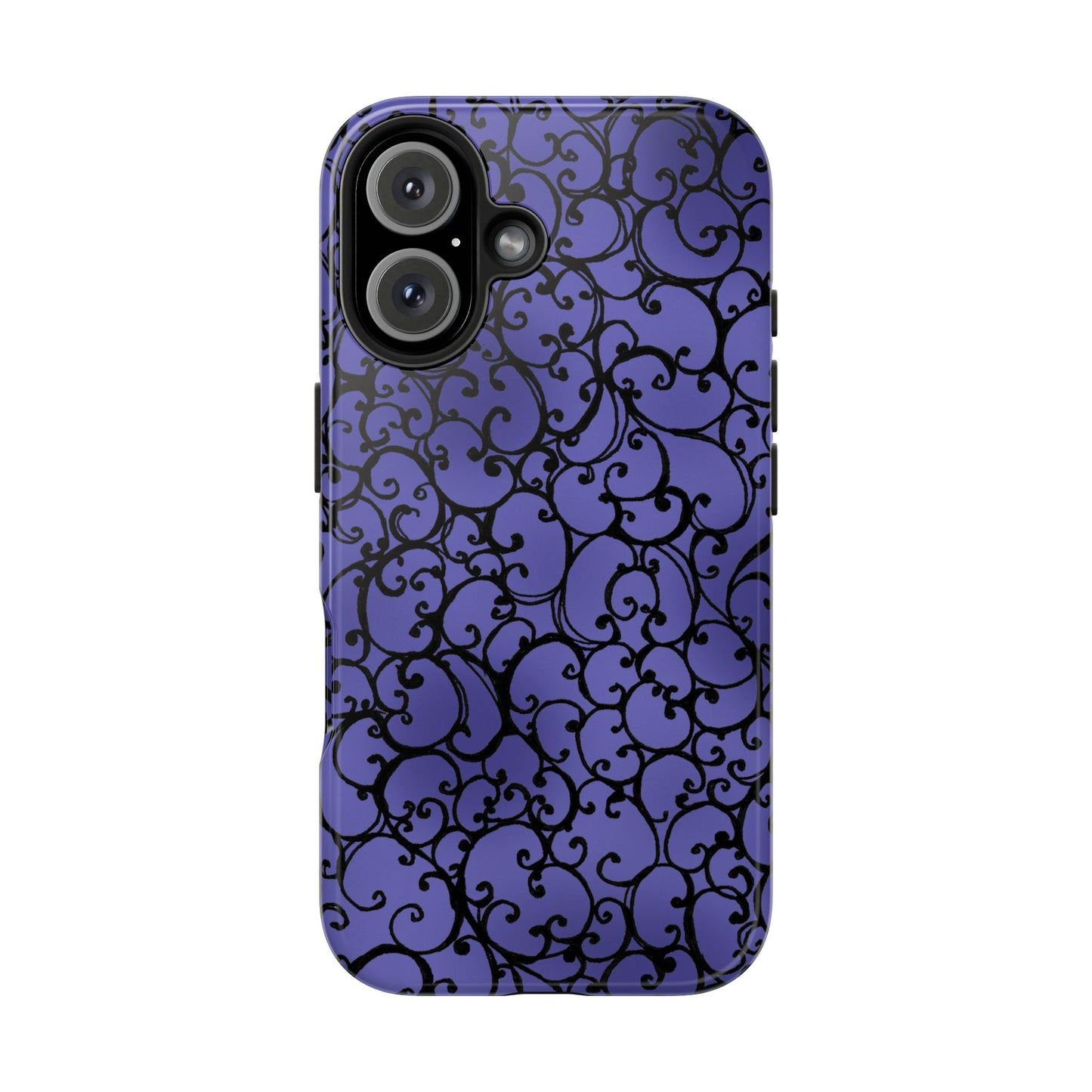 Scrollie Violet / Black Phone Case