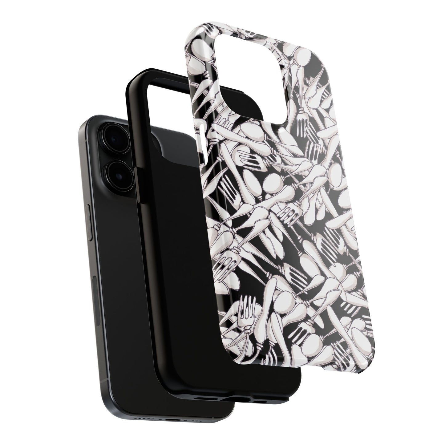 Silverware Wars Black Phone Case