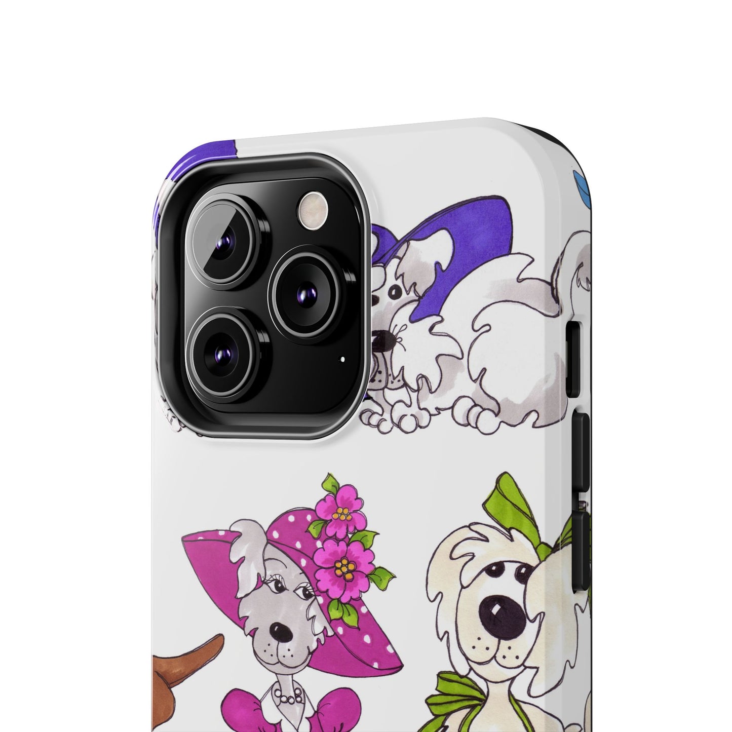 Fancy Dog Line Up White Phone Case
