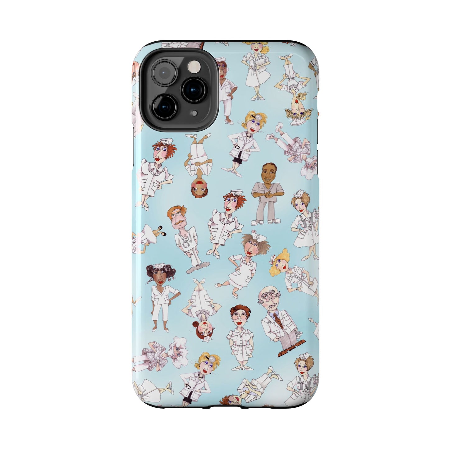 Tossed Nurses Aqua Phone Case