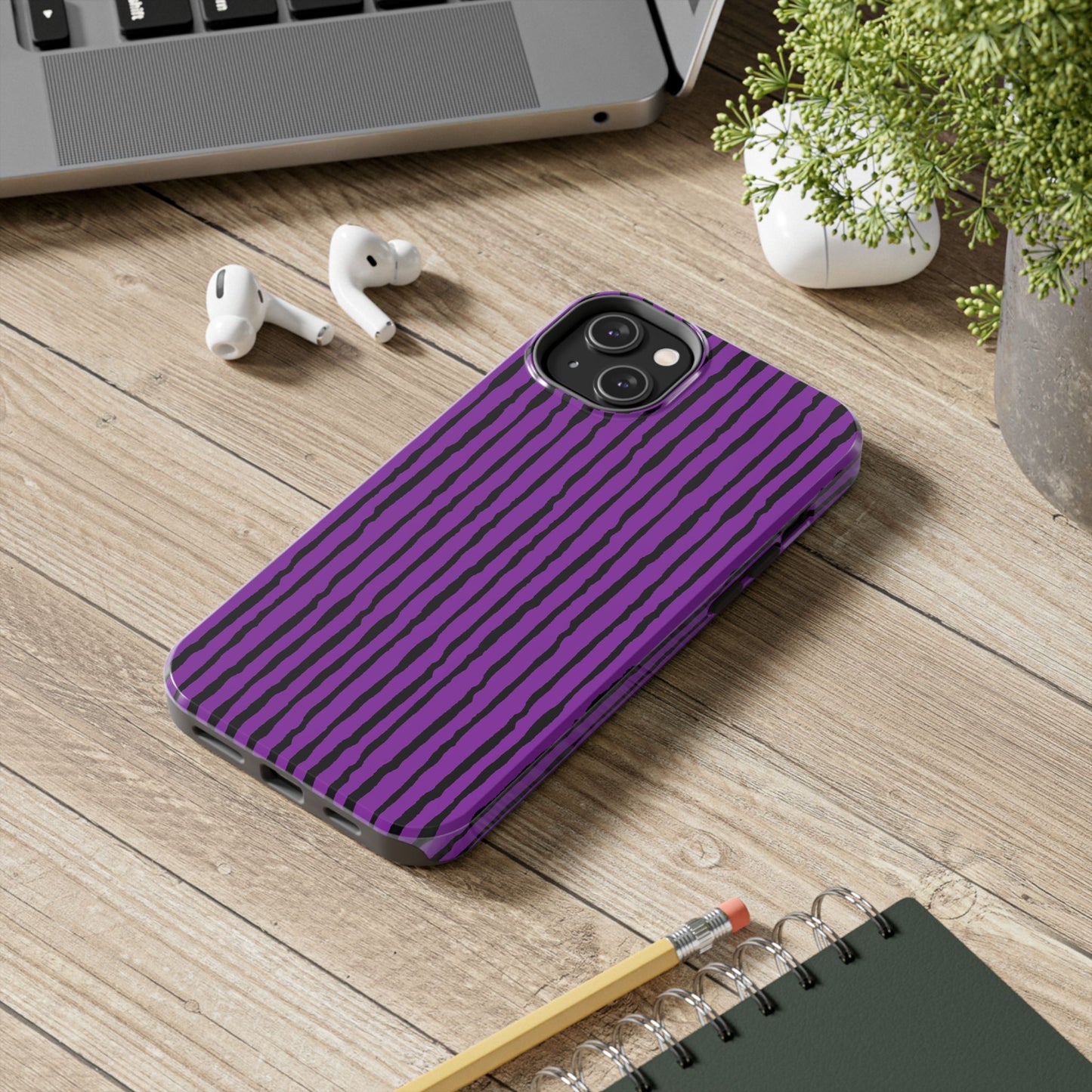 Sorta Stripe Purple / Black Phone Case