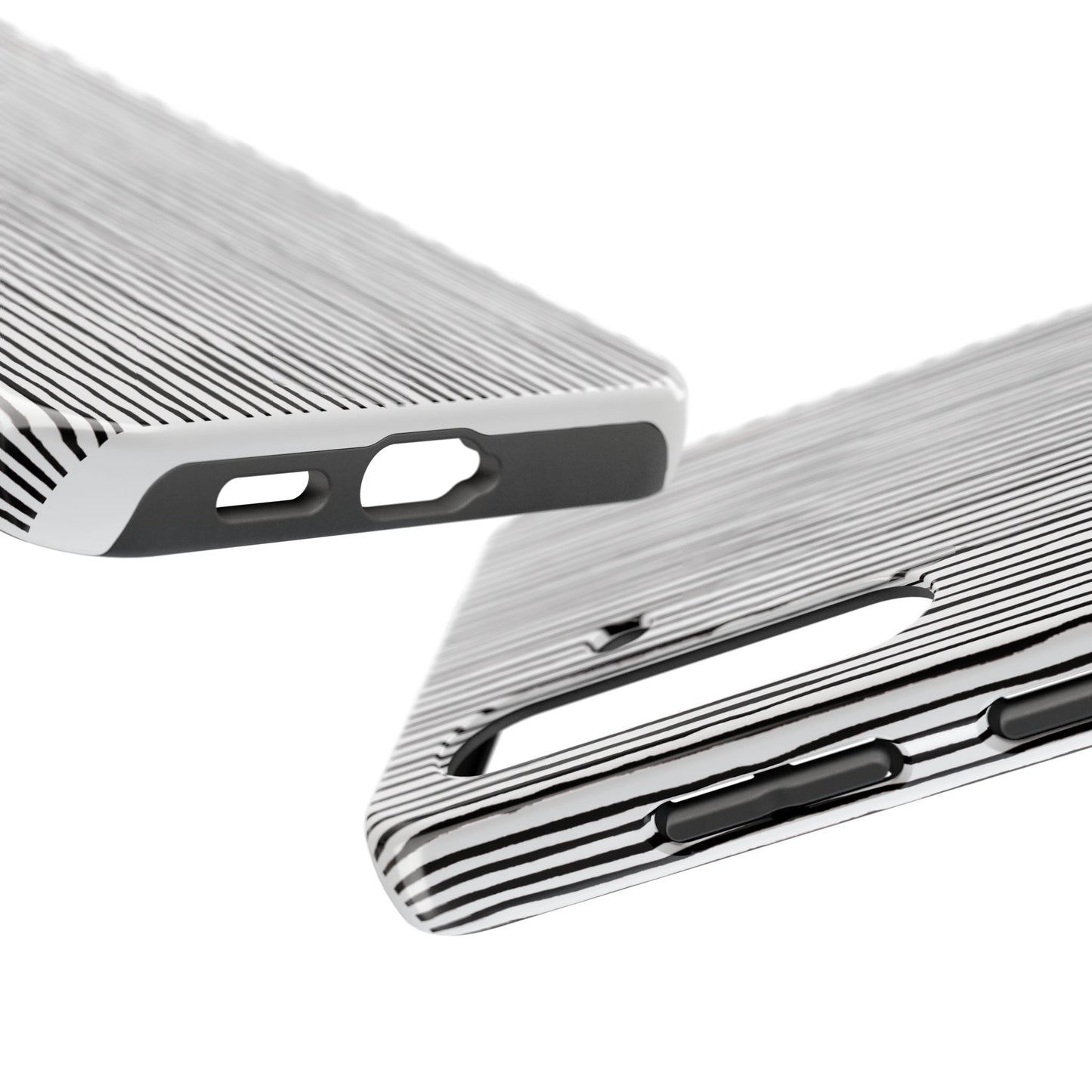 Quirky Pin Stripe White / Black Phone Case