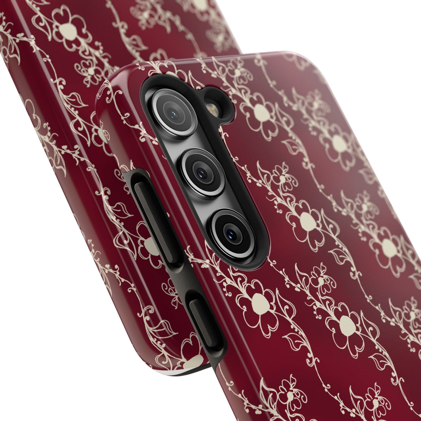 Diagonal Daisies Red / Ivory Phone Case