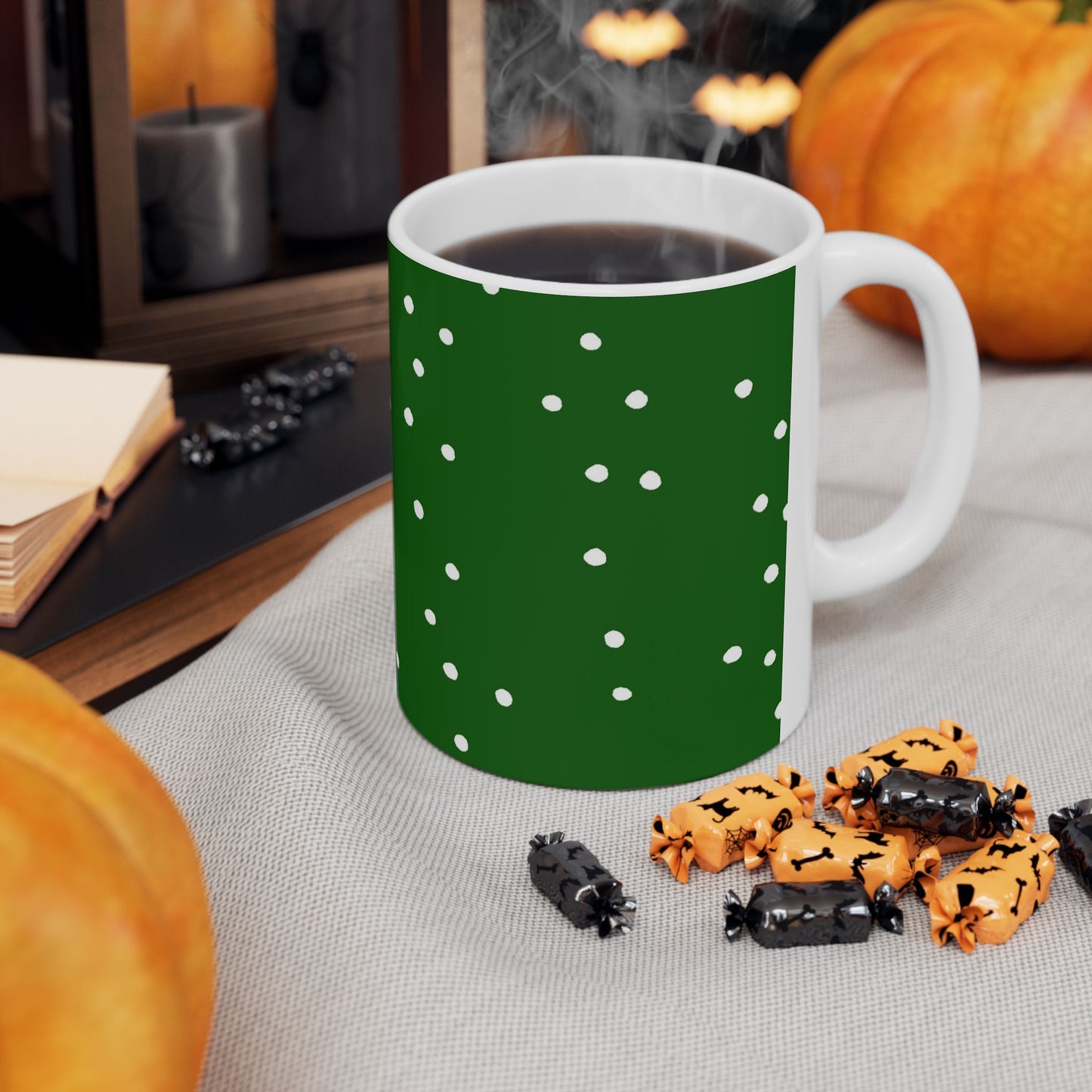 Dinky Dots Dark Green / White Cup