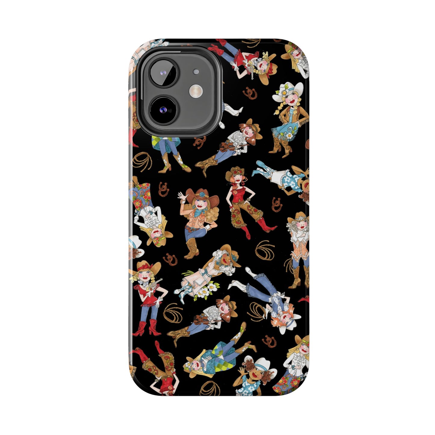 Tossed Cowgirls Black Phone Case