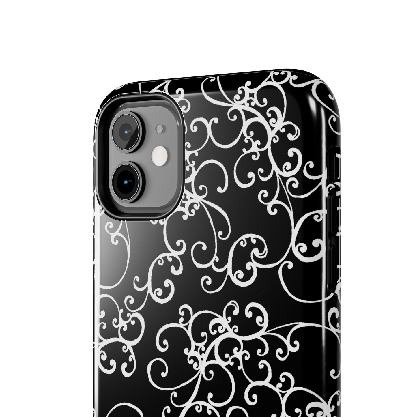 Elegant Scroll Black / White Phone Case