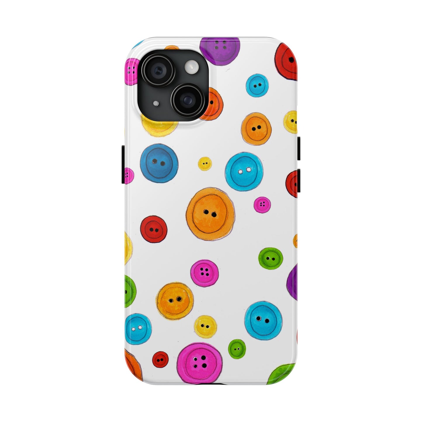 Button Dots White Phone Case