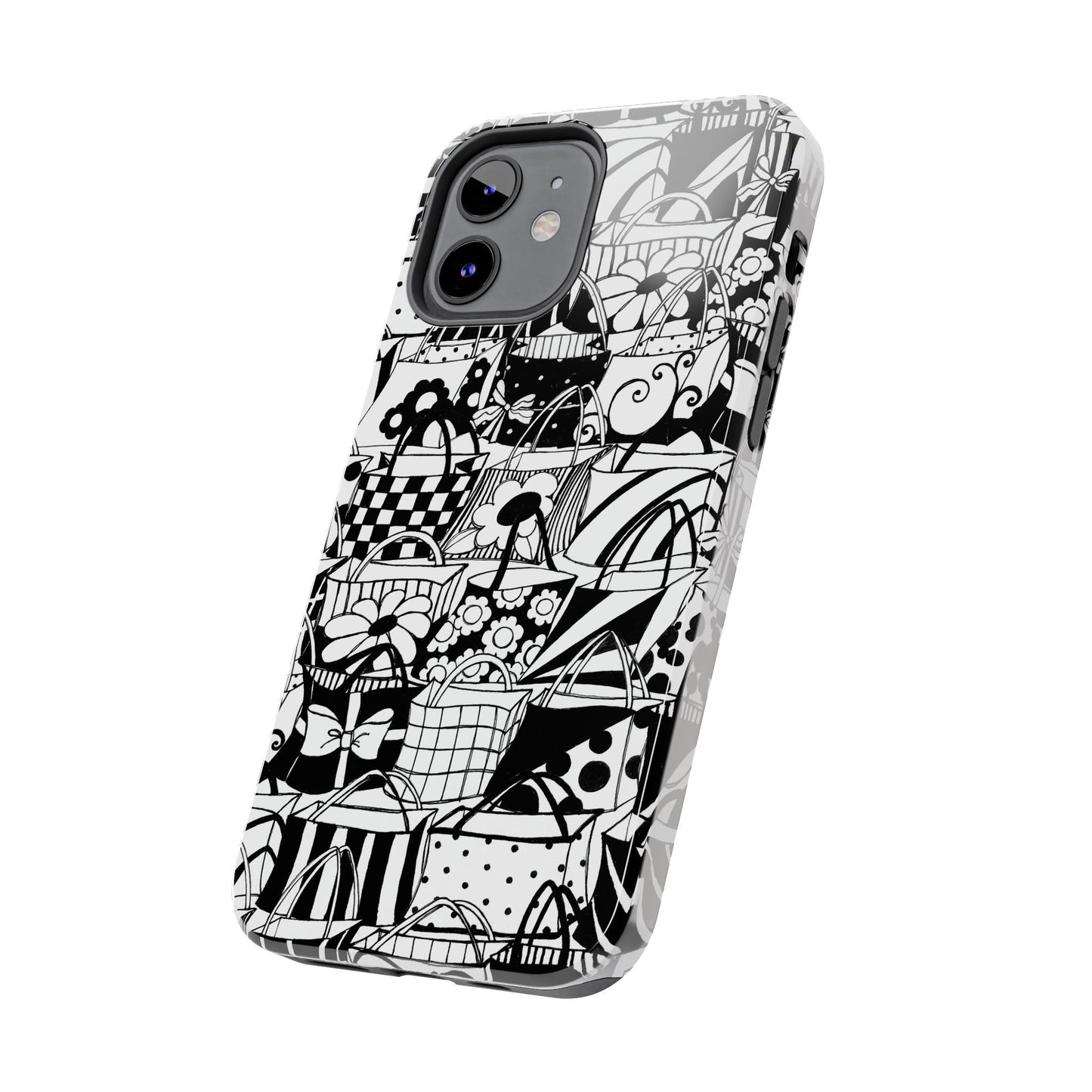 Totally Black / White Phone Case