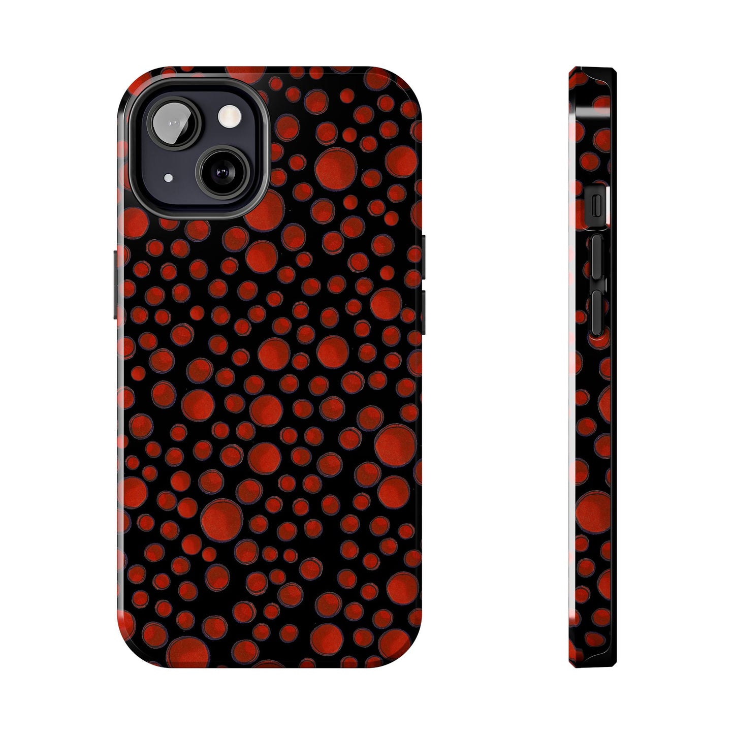 Dot Assortment Black / Red Phone Case