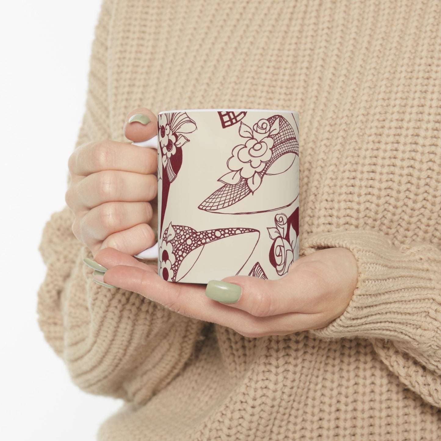 Millinery Ivory / Red Cup