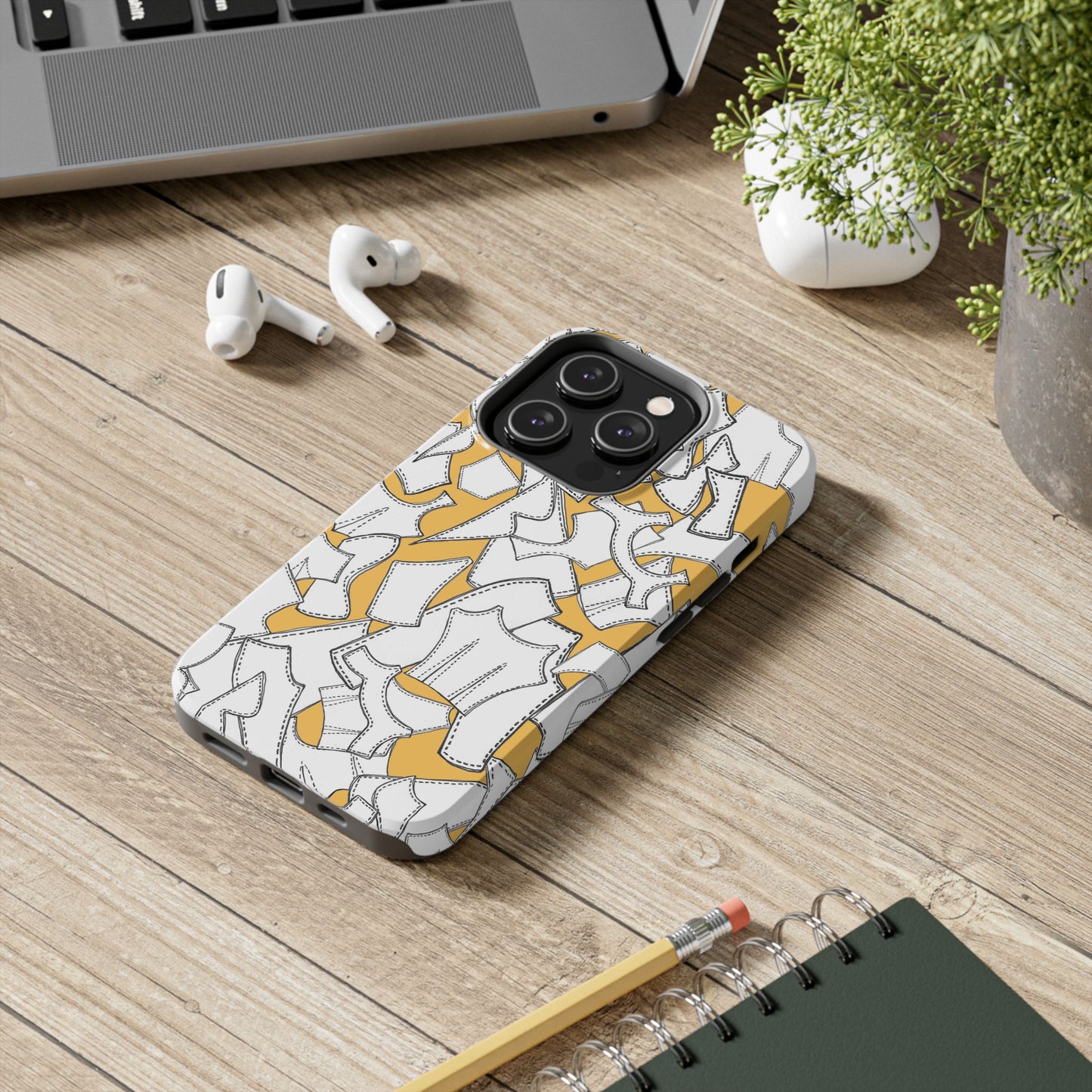 Pattern Pieces Yellow Phone Case