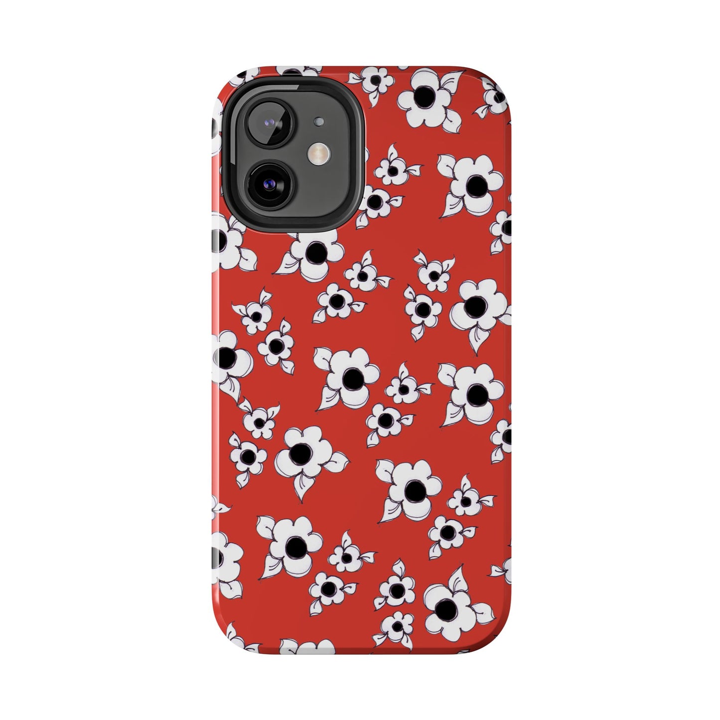Daisy Cluster Red / Black Phone Case