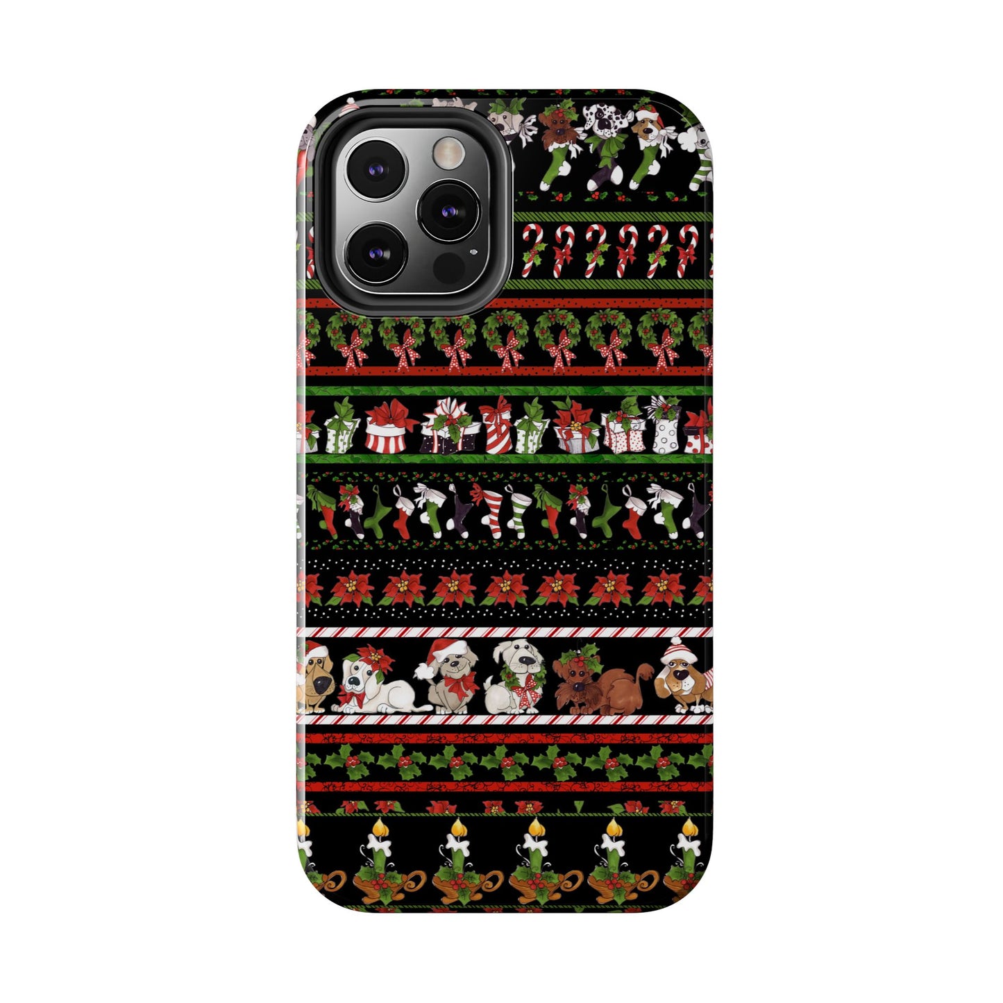 Holiday Borders Black Phone Case