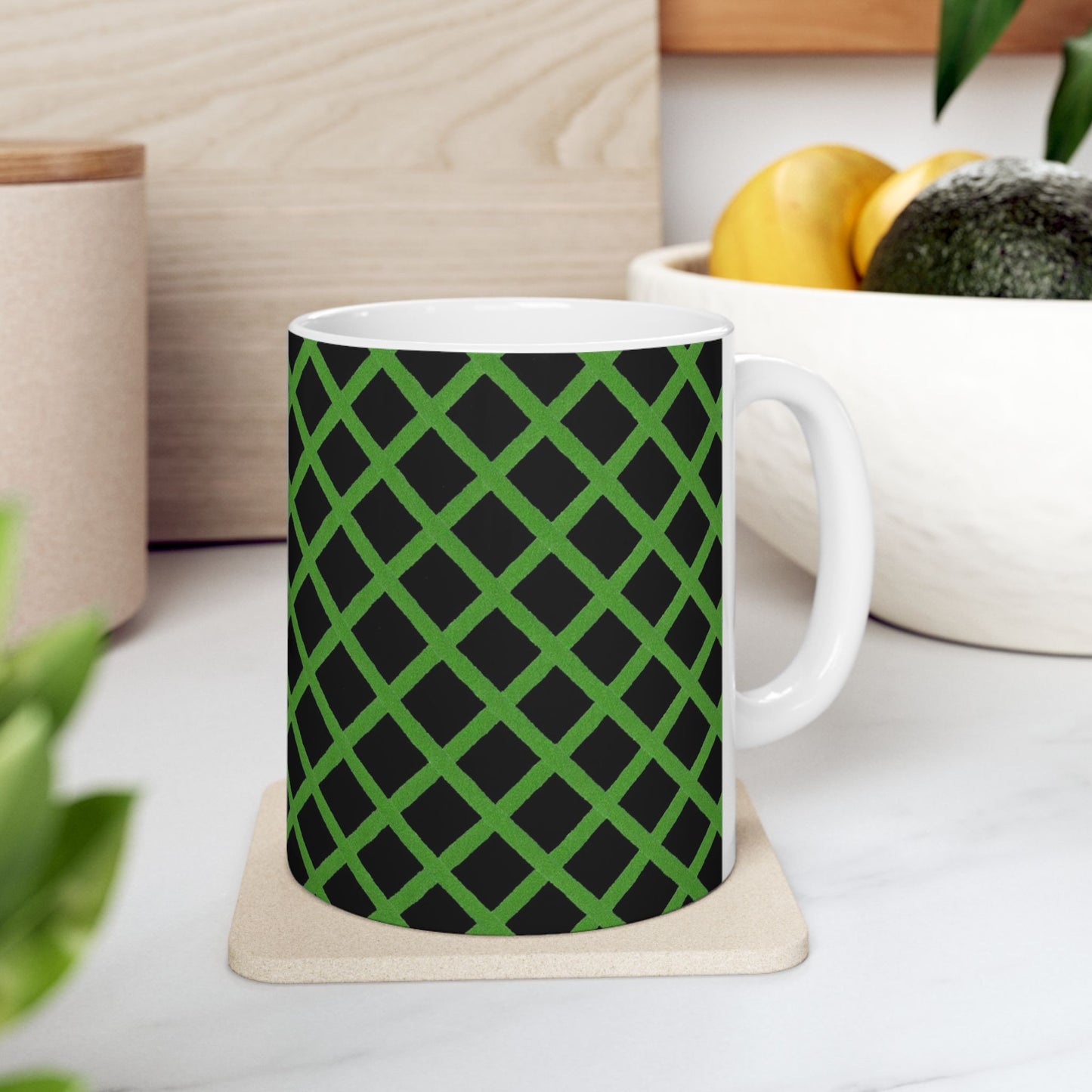 Trellis Black / Green Cup