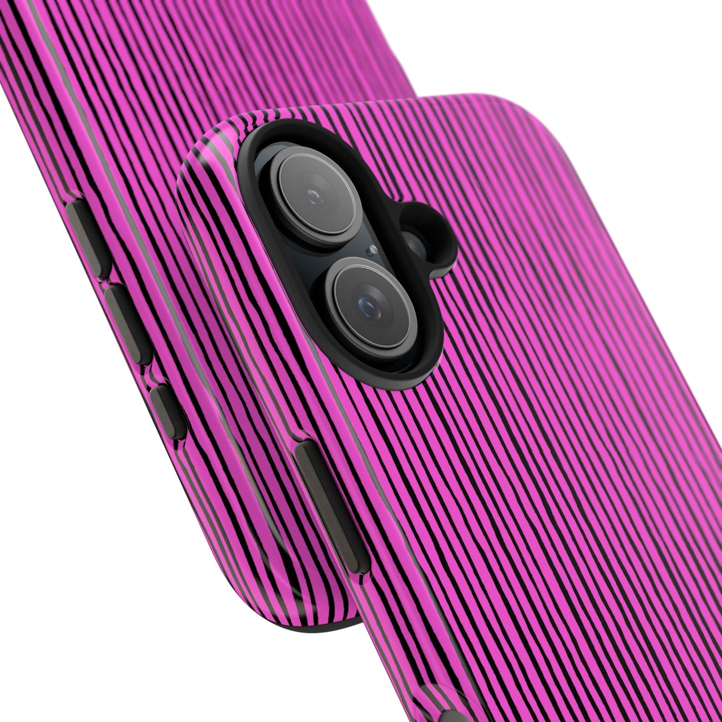 Quirky Pin Stripe Pink / Black Phone Case