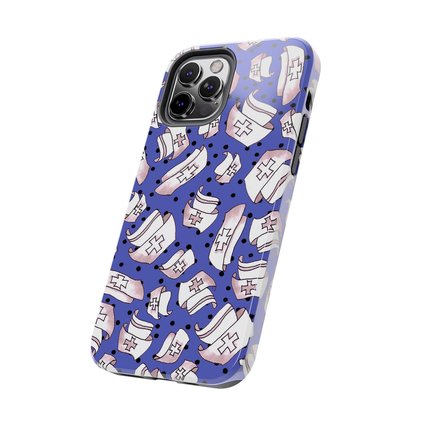 Med Hats Blue / Black Phone Case