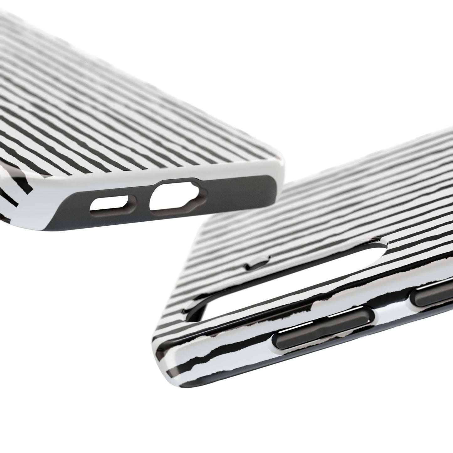 Sorta Stripe White / Black Phone Case