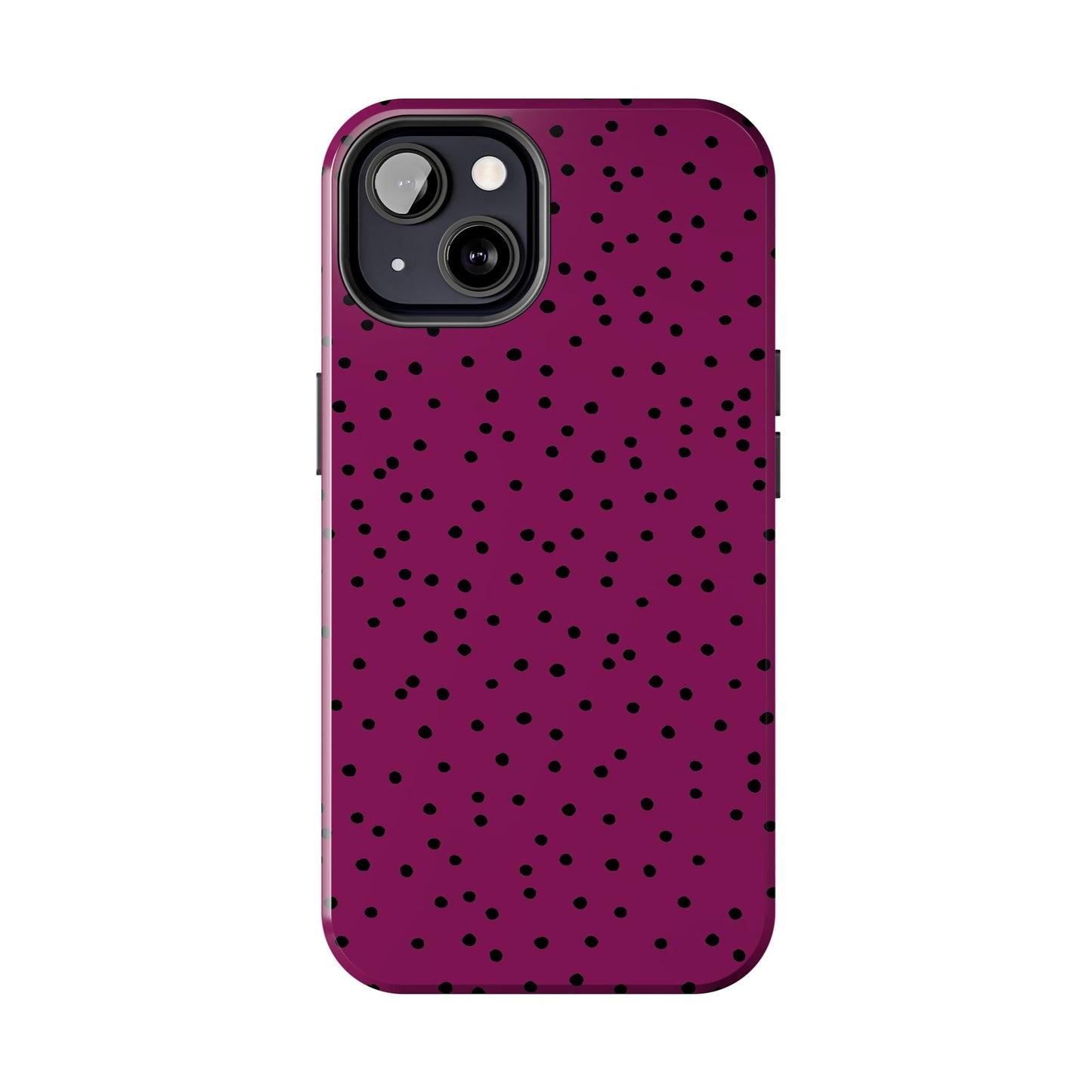 Dinky Dots Burgundy / Black Phone Case